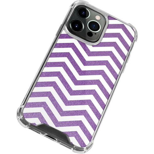 Purple Chevron iPhone 15 Pro Clear Case